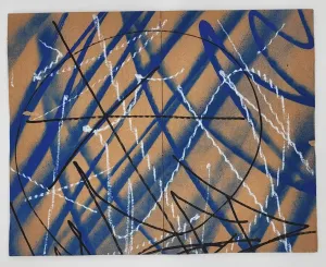 Abstract Cardboard Tagged Untitled Original Spray Paint Painting by Saber