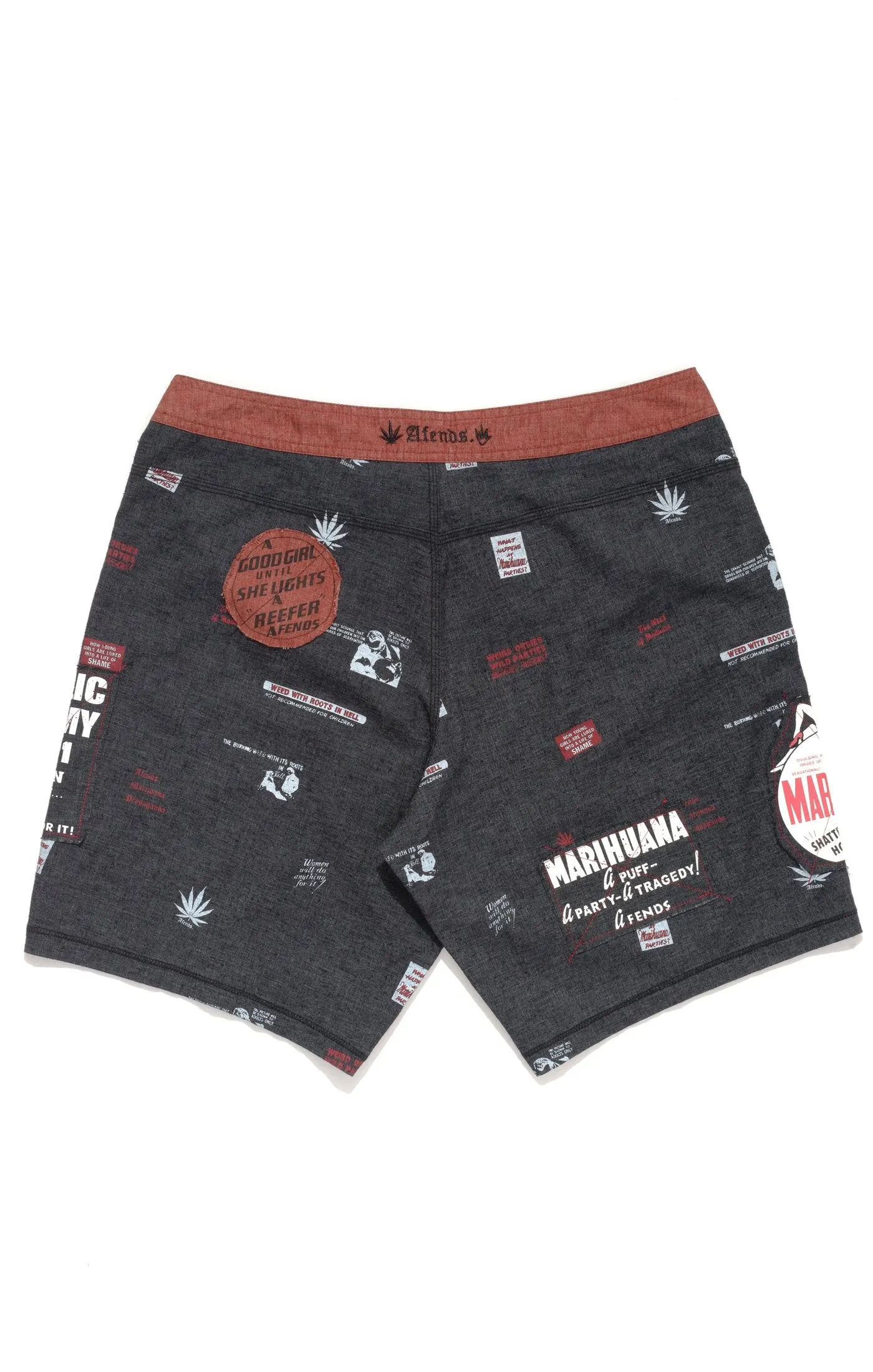 Afends Mens Propaganda 3.0 - Hemp Fixed Waist Boardshort