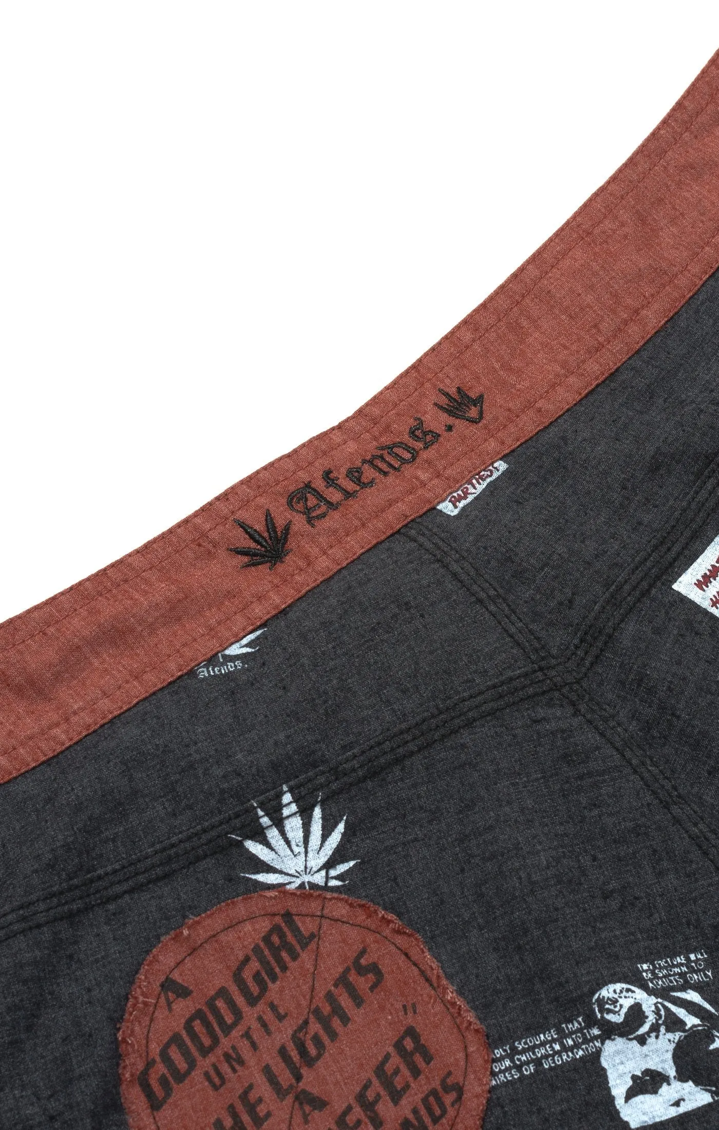 Afends Mens Propaganda 3.0 - Hemp Fixed Waist Boardshort