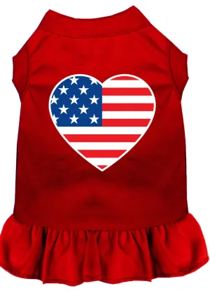 American Flag Heart Screen Print Dress Red Med (12)