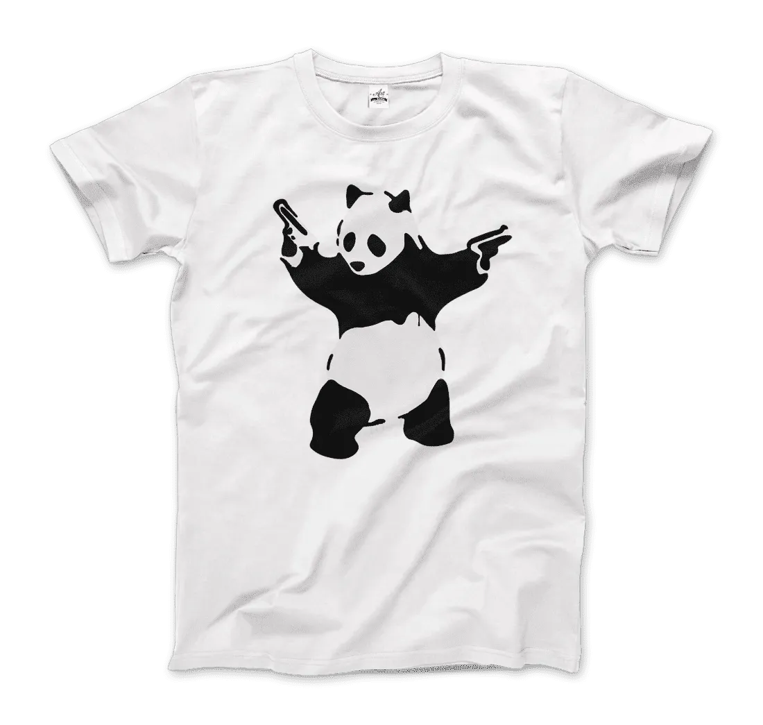 Banksy Pandamonium Armed Panda Artwork T-Shirt