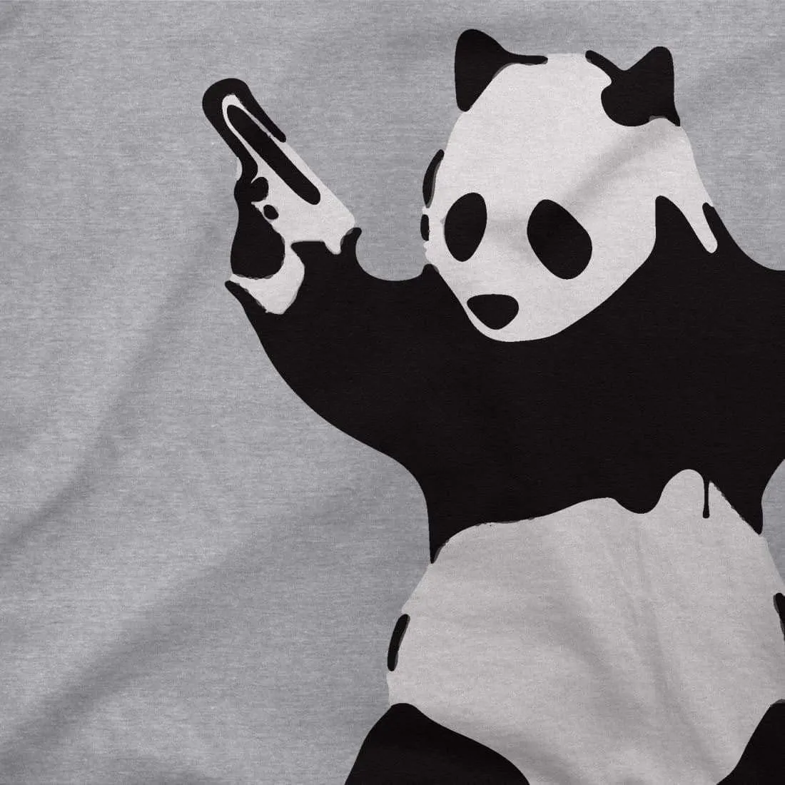 Banksy Pandamonium Armed Panda Artwork T-Shirt