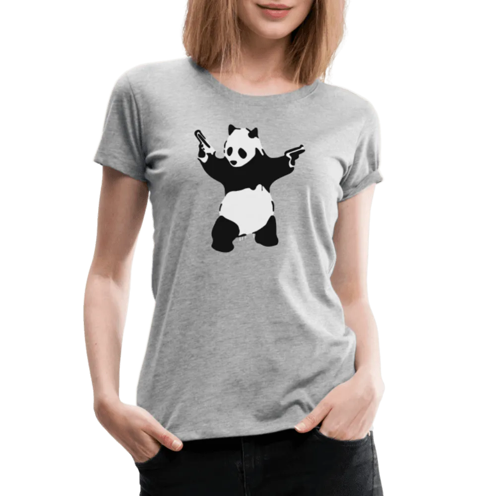 Banksy Pandamonium Armed Panda Artwork T-Shirt