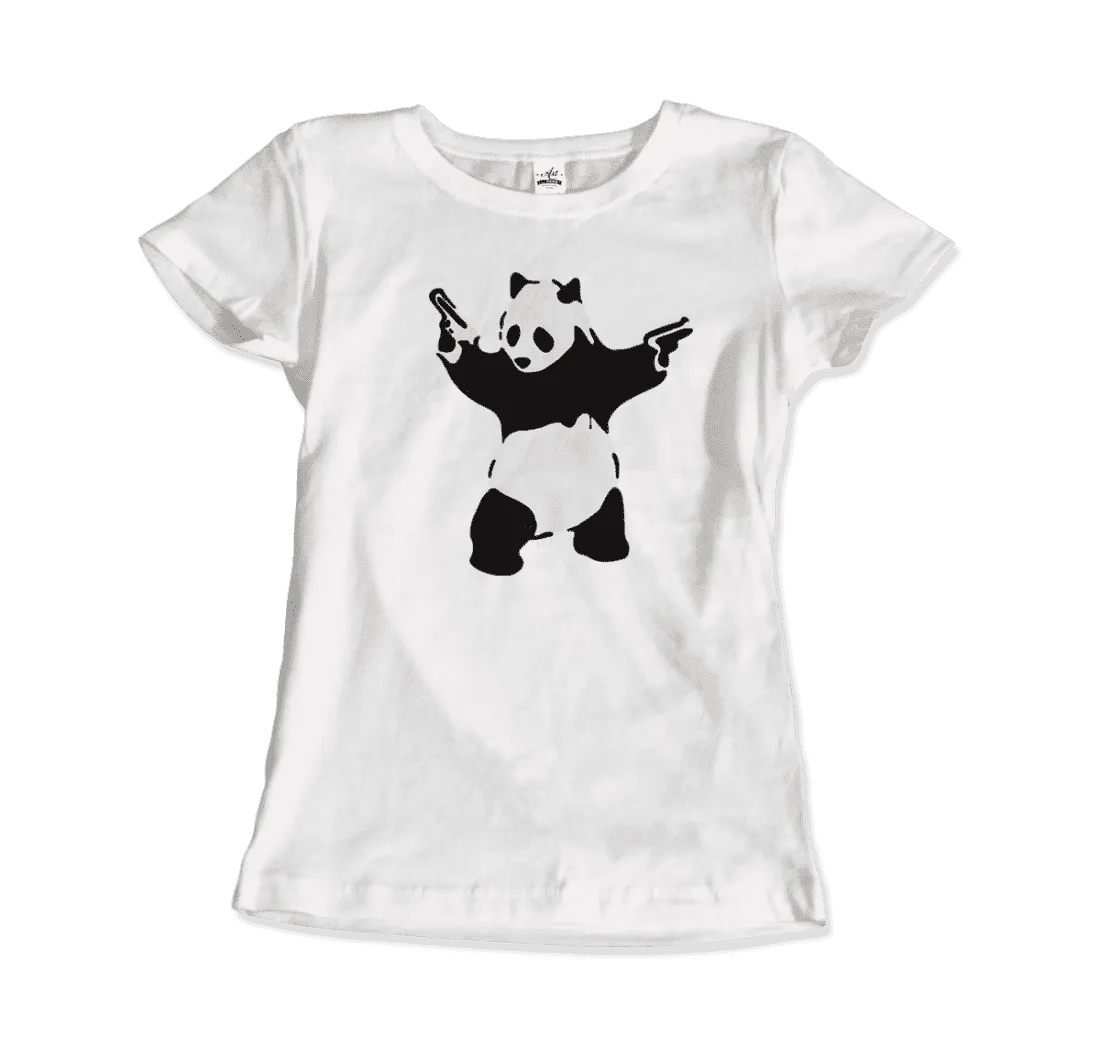 Banksy Pandamonium Armed Panda Artwork T-Shirt