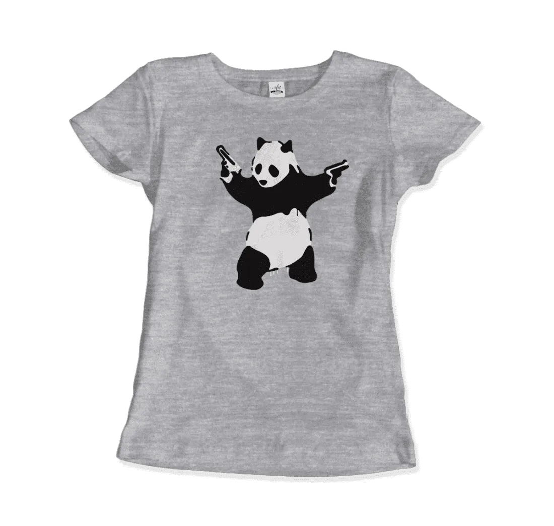 Banksy Pandamonium Armed Panda Artwork T-Shirt