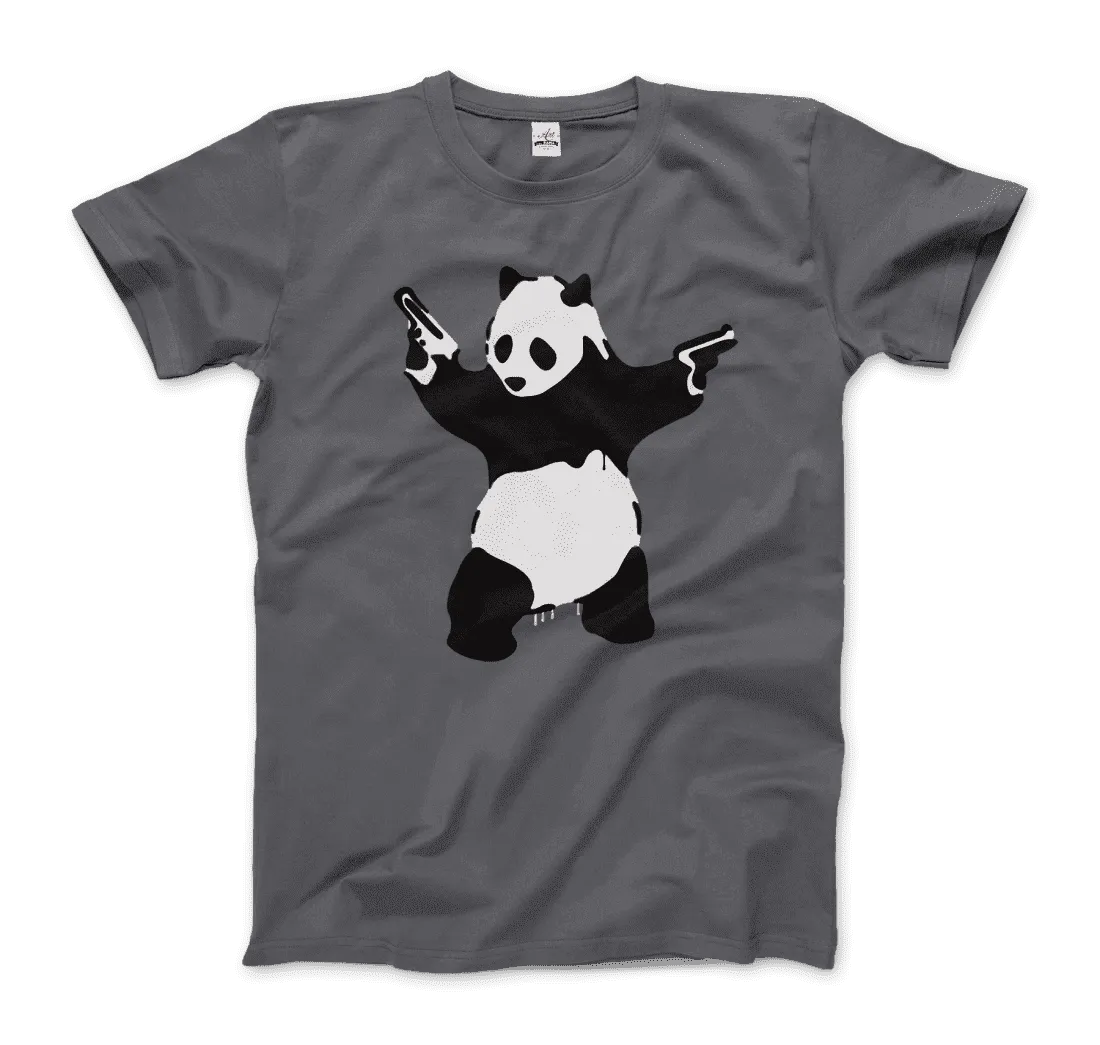 Banksy Pandamonium Armed Panda Artwork T-Shirt