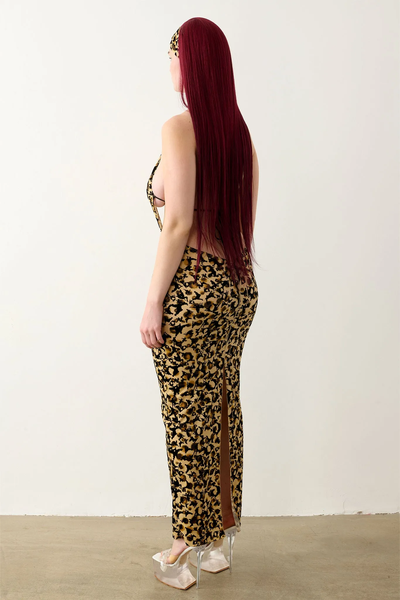 Bare Dress Beige Leopard Print