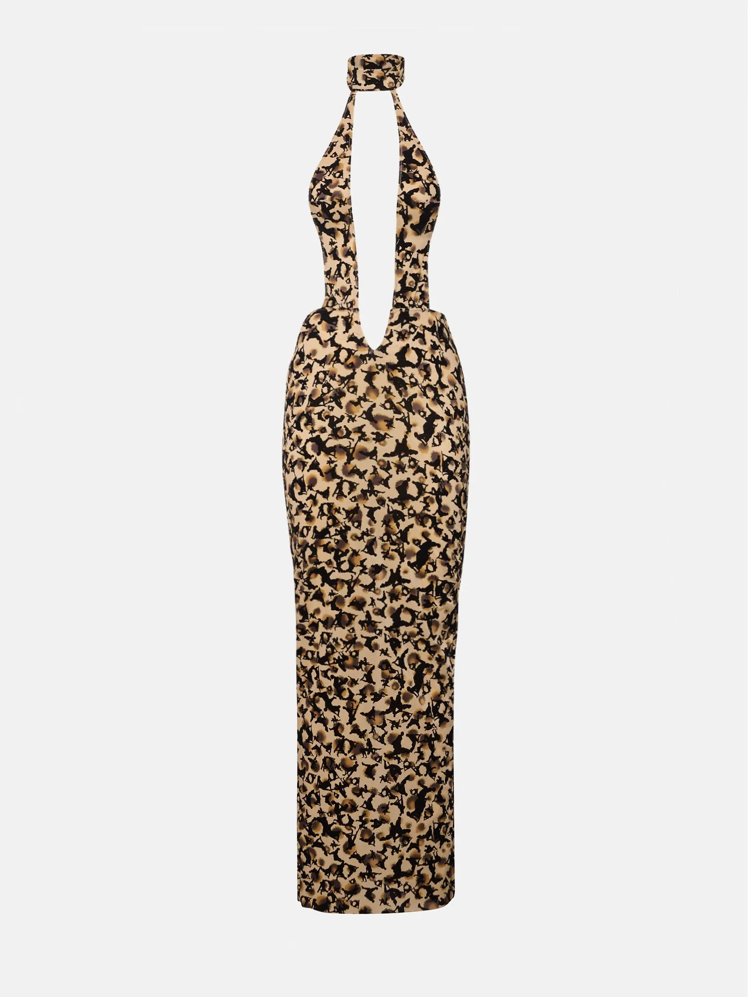 Bare Dress Beige Leopard Print