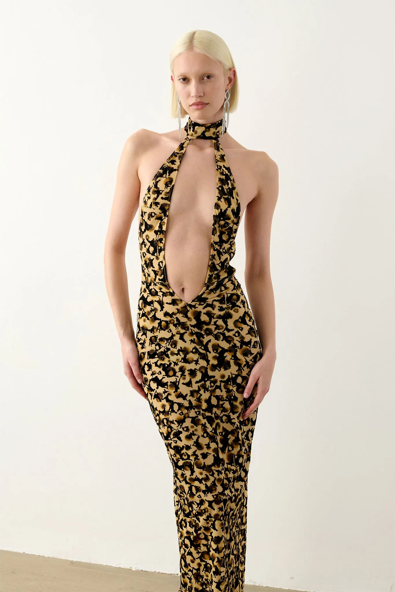 Bare Dress Beige Leopard Print