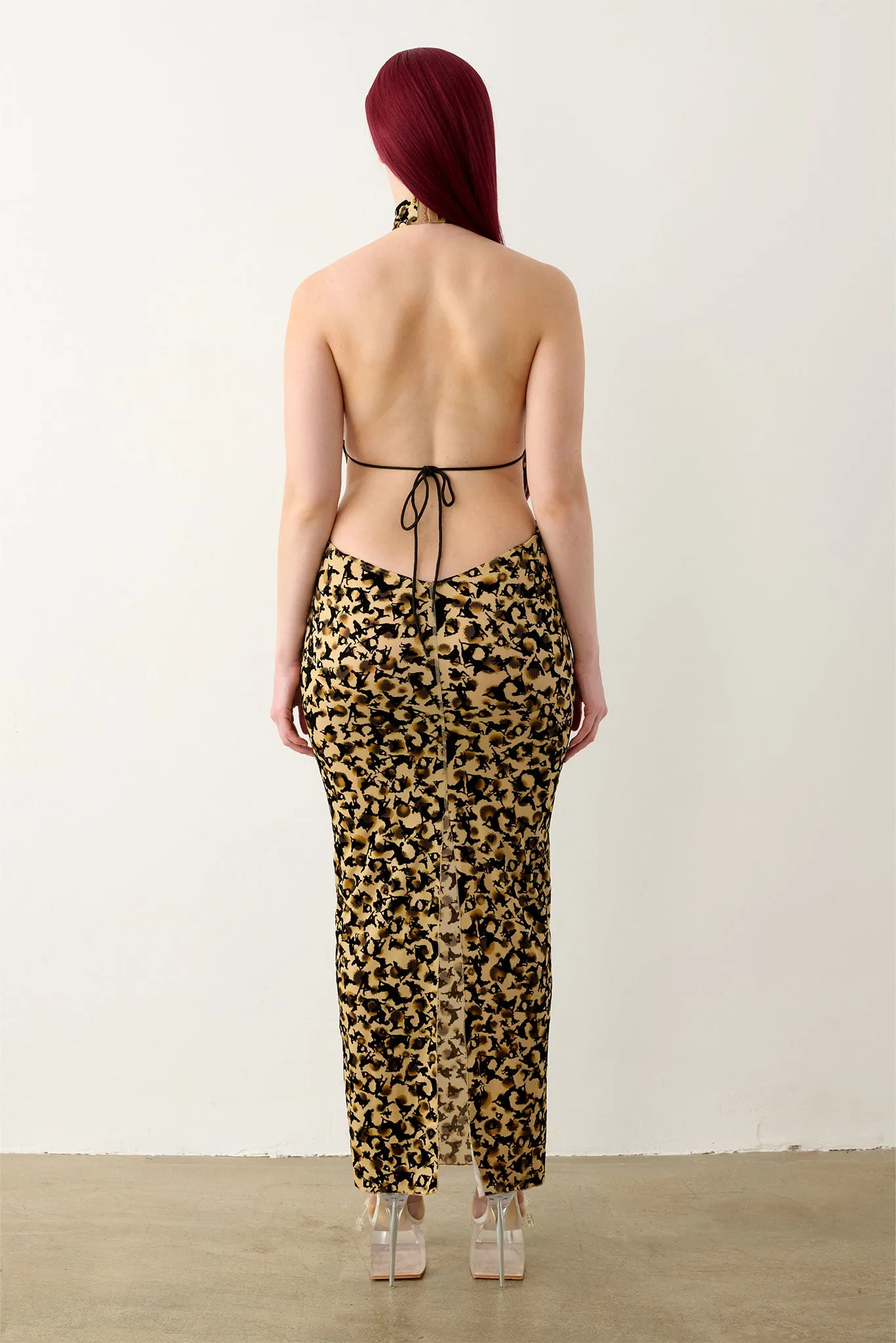 Bare Dress Beige Leopard Print