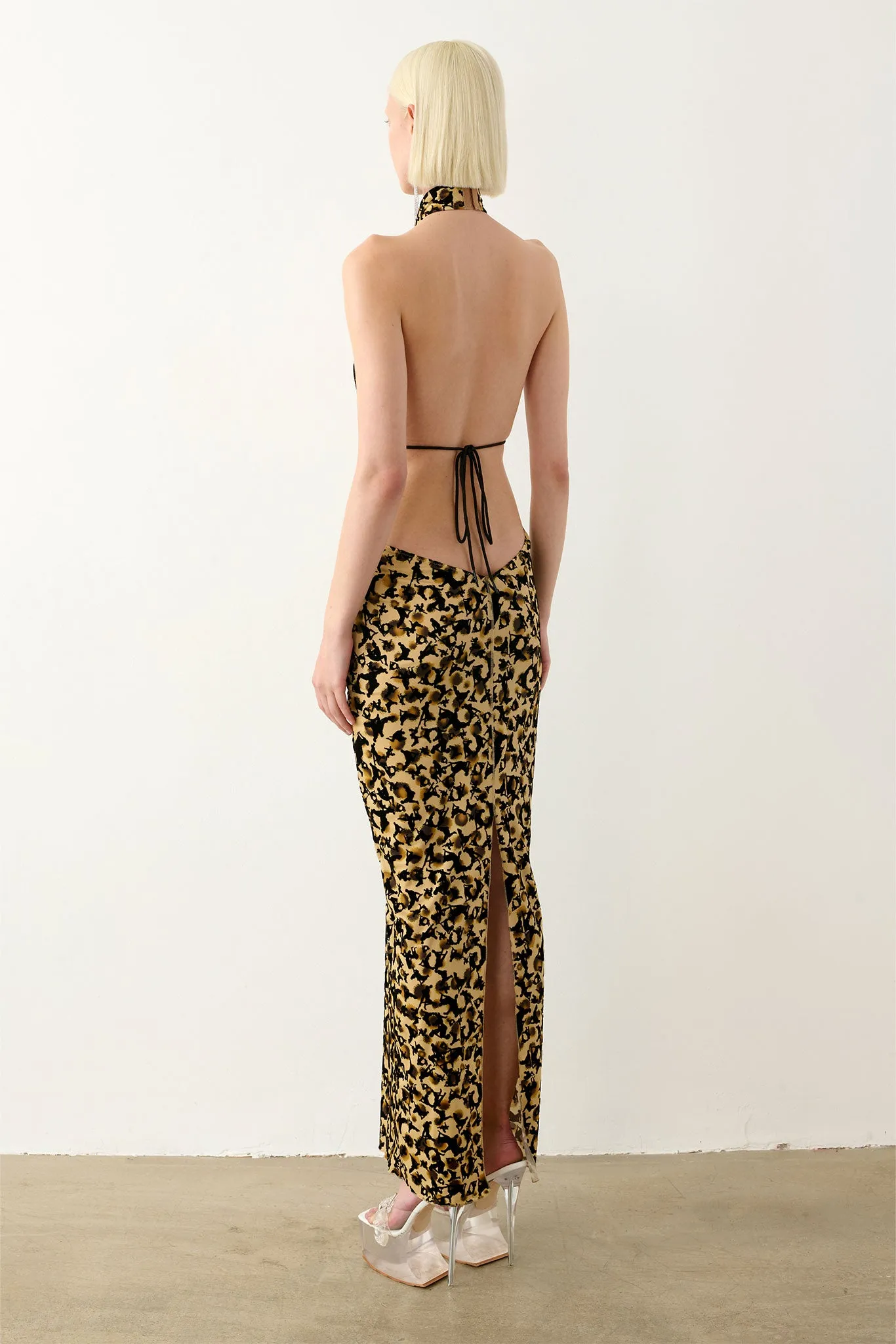 Bare Dress Beige Leopard Print