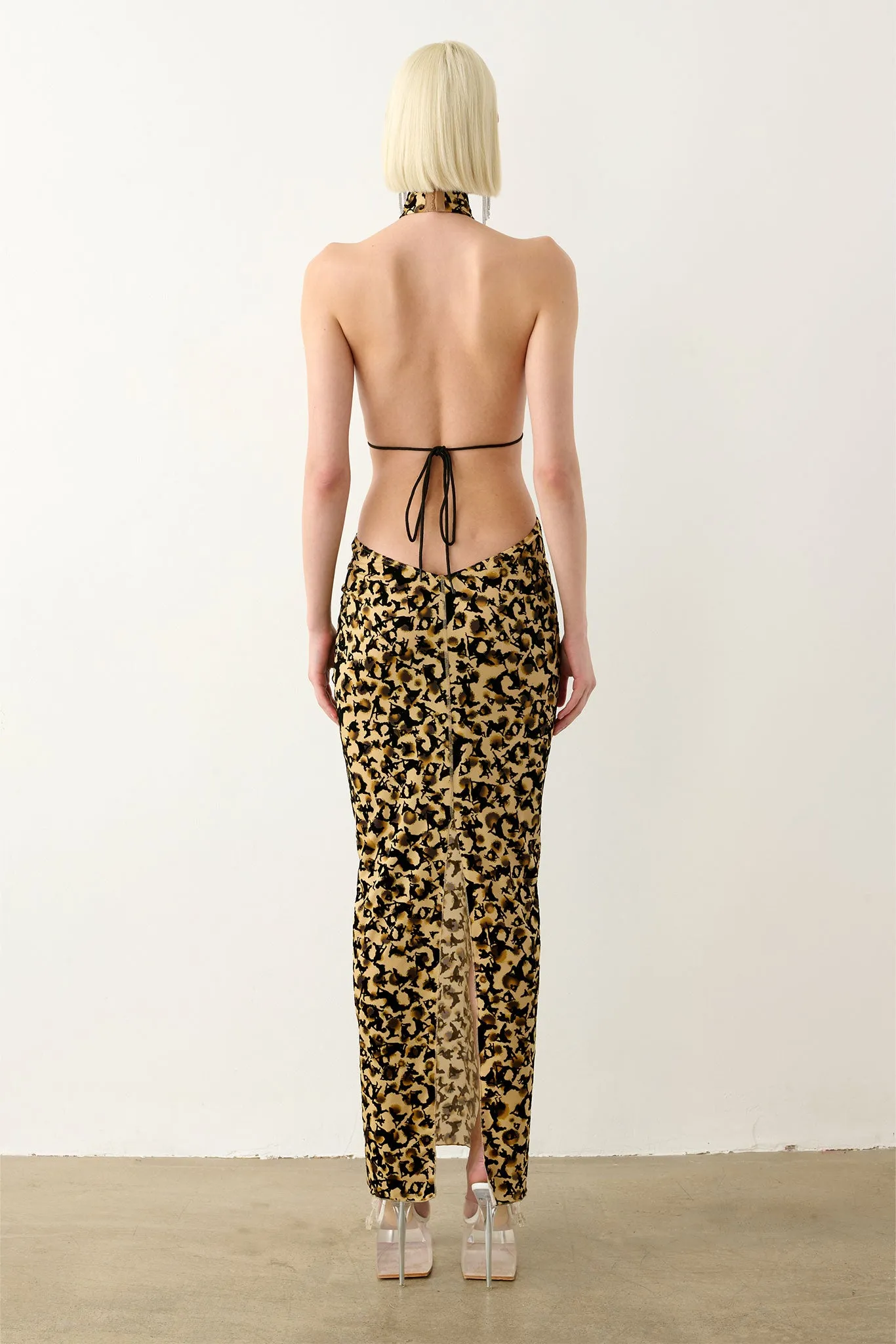 Bare Dress Beige Leopard Print