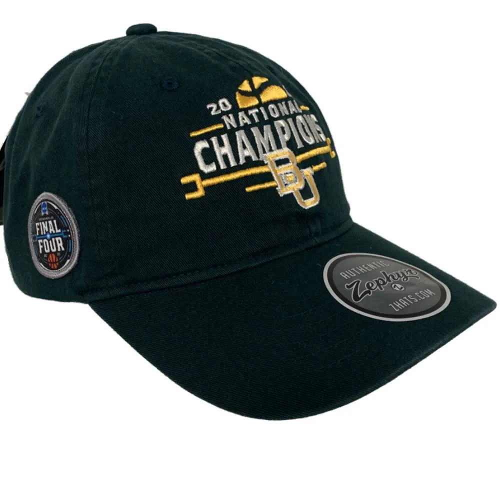 Baylor Bears 2021 NCAA Basketball National Champions Forest Green Crew Hat Cap