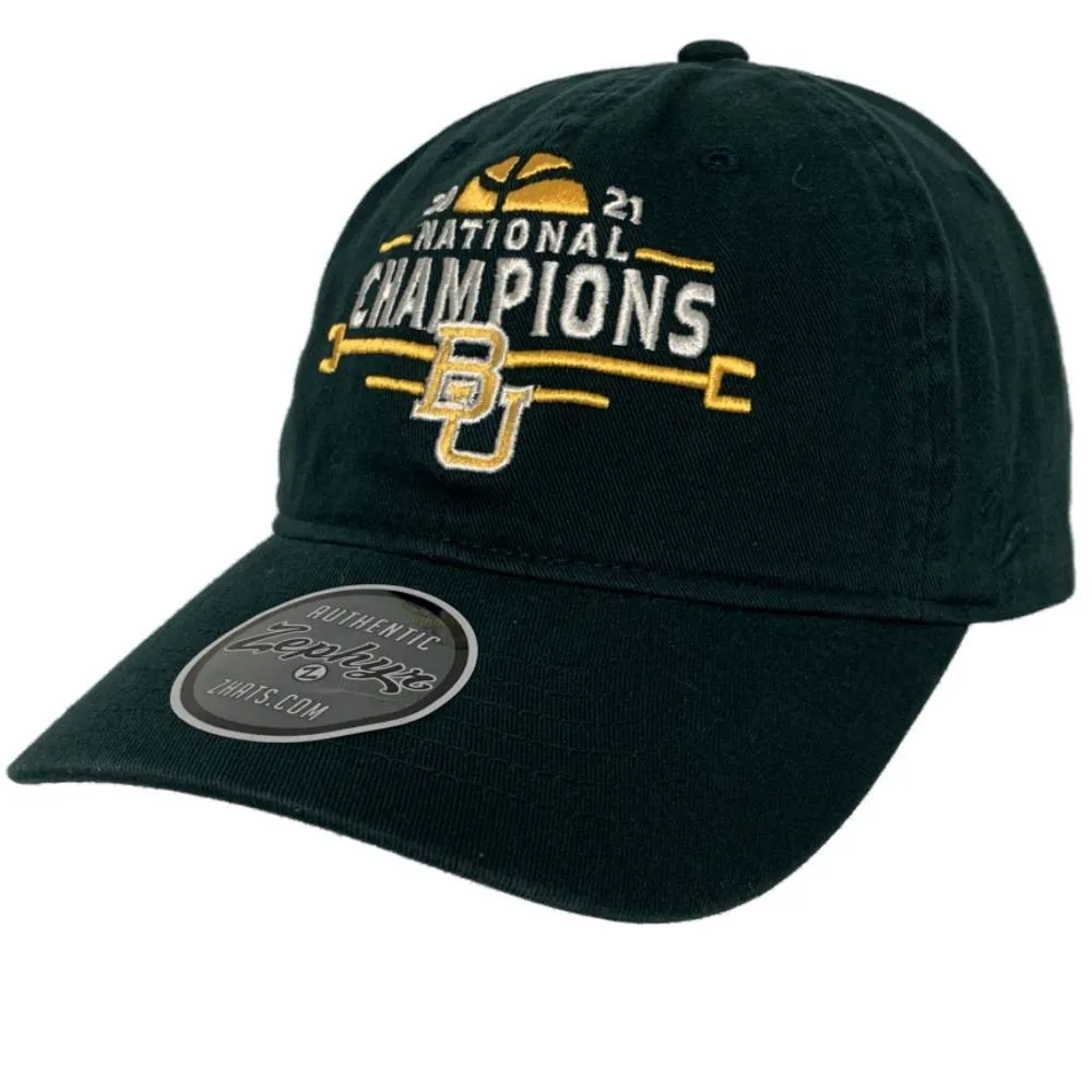 Baylor Bears 2021 NCAA Basketball National Champions Forest Green Crew Hat Cap