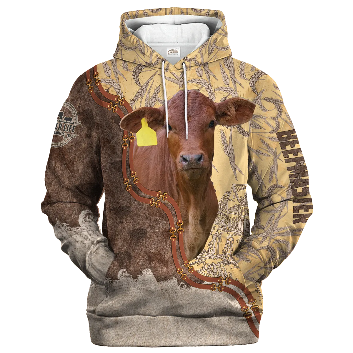 Beefmaster Lovers In Barley Pattern Hoodie, Animal Hoodie 3D Print