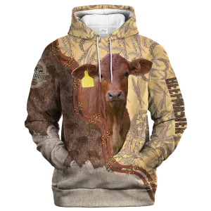 Beefmaster Lovers In Barley Pattern Hoodie, Animal Hoodie 3D Print