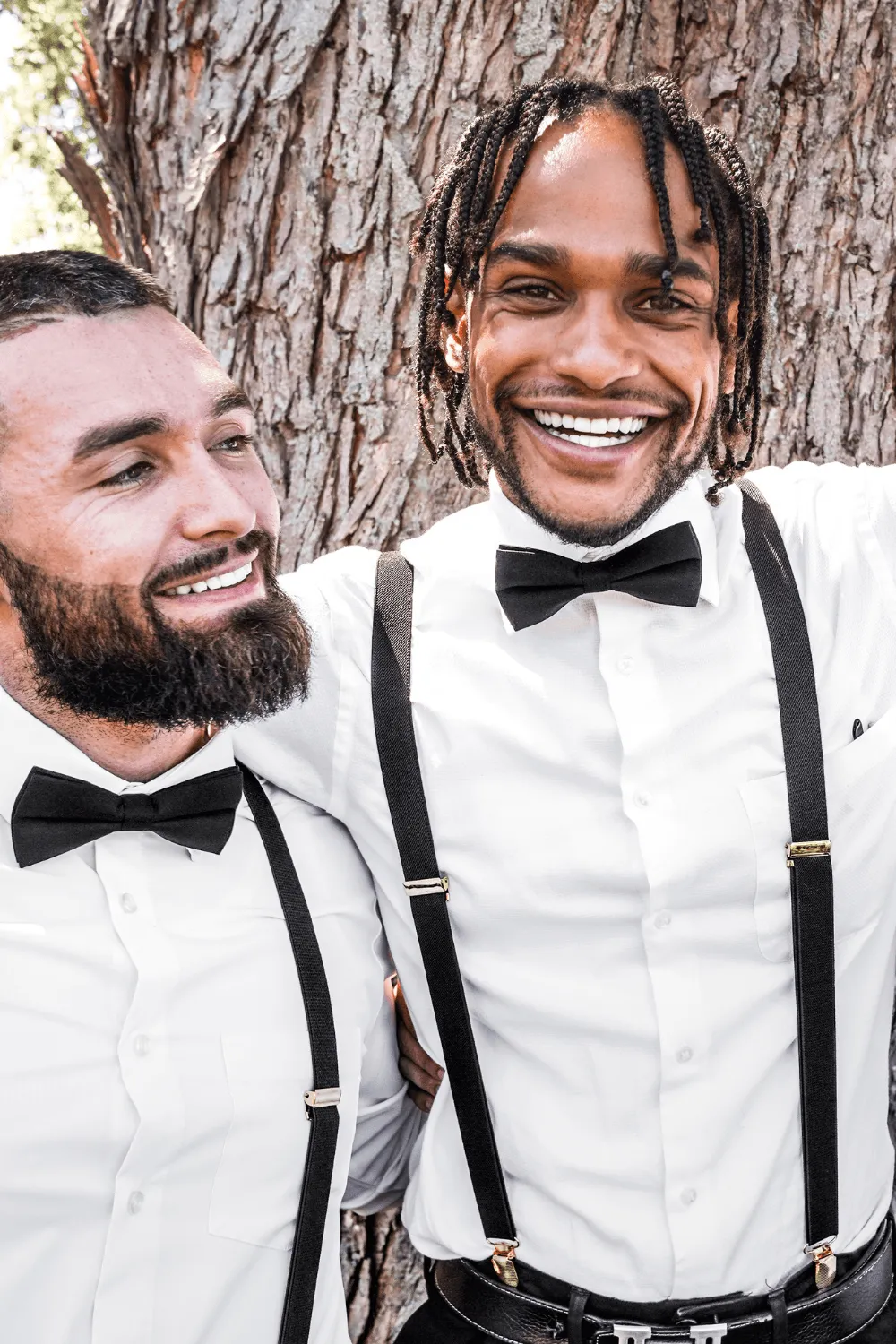 Black Bow Tie & Black Suspenders Set