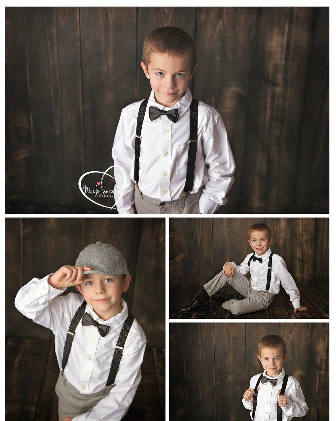 Black Bow Tie & Black Suspenders Set