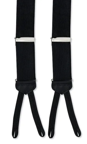 Black Silk Suspenders - E590