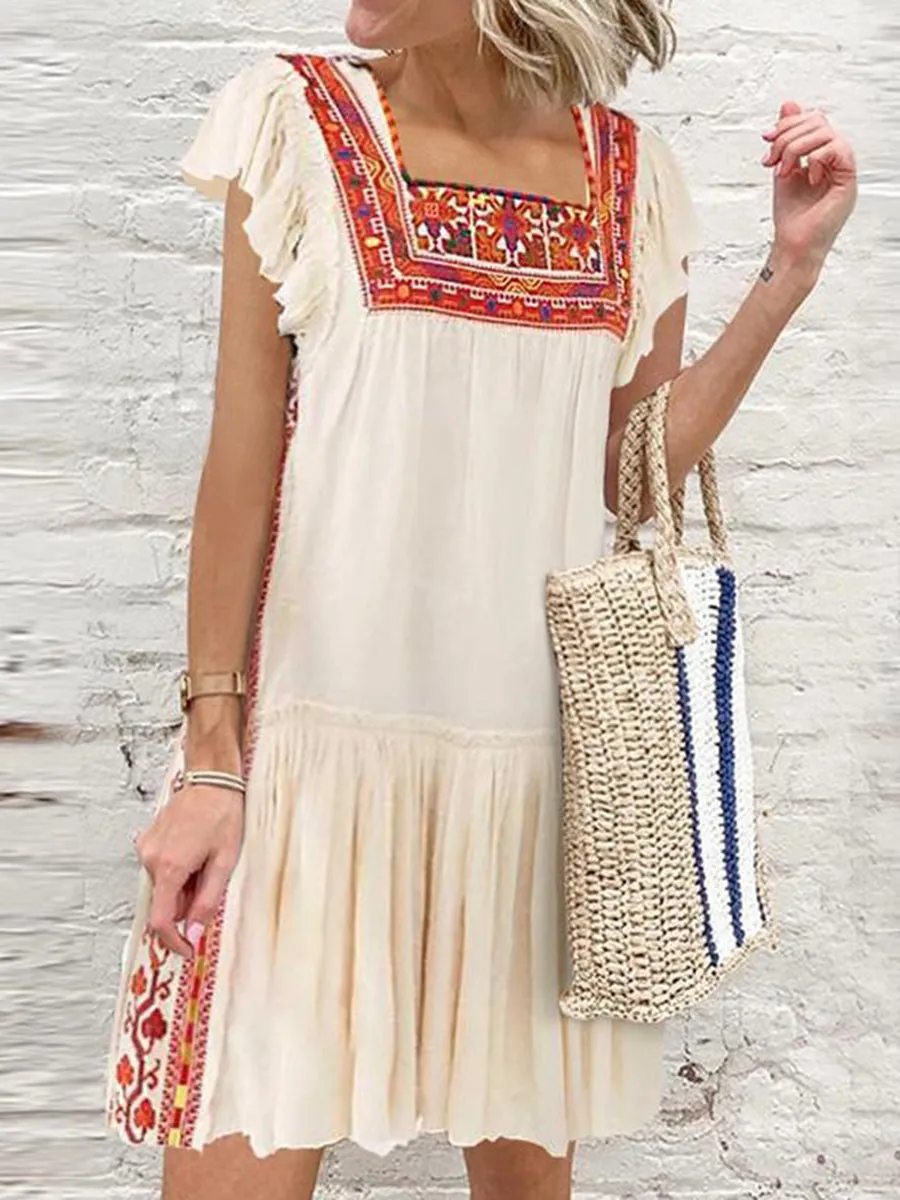 Bohemian Cotton and Linen Dress