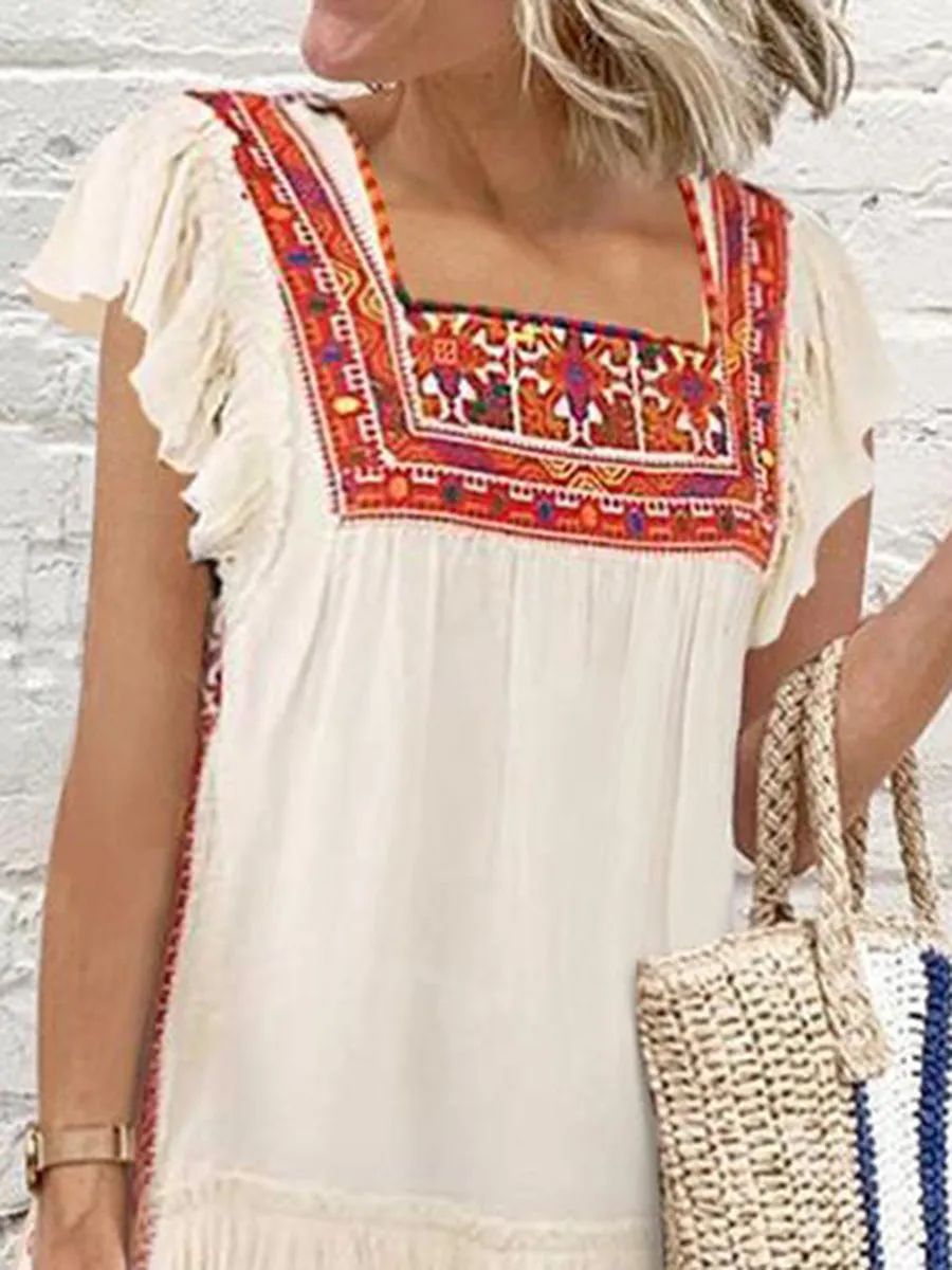 Bohemian Cotton and Linen Dress