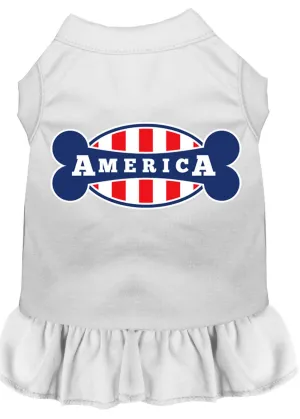 Bonely In America Screen Print Dress White Xs (8)