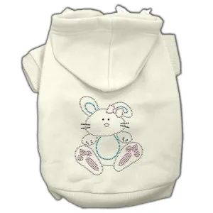 Bunny Rhinestone Hoodies Cream XXXL(20)