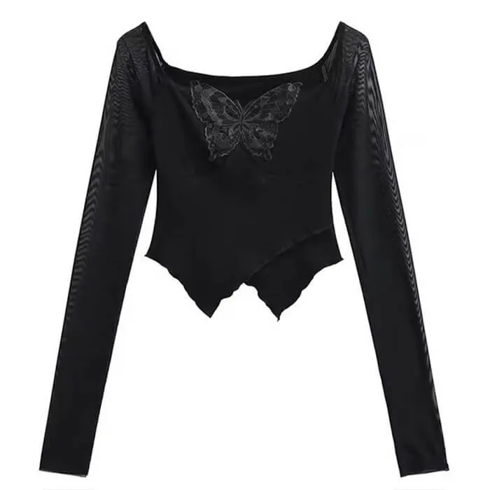 Butterfly Cut Out Long Sleeve Top