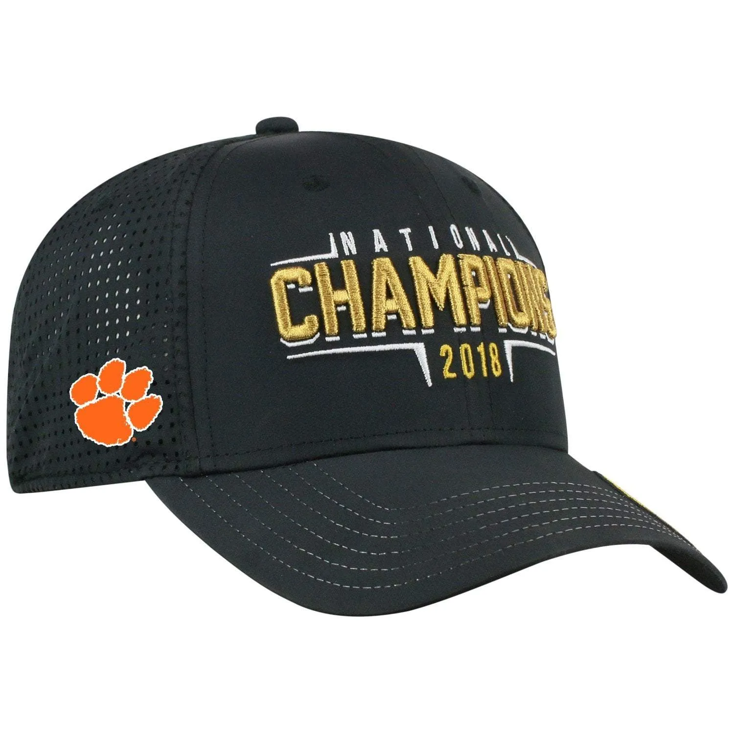 Clemson Tigers 2018-2019 Football National Champions Black Mesh Adj. Hat Cap