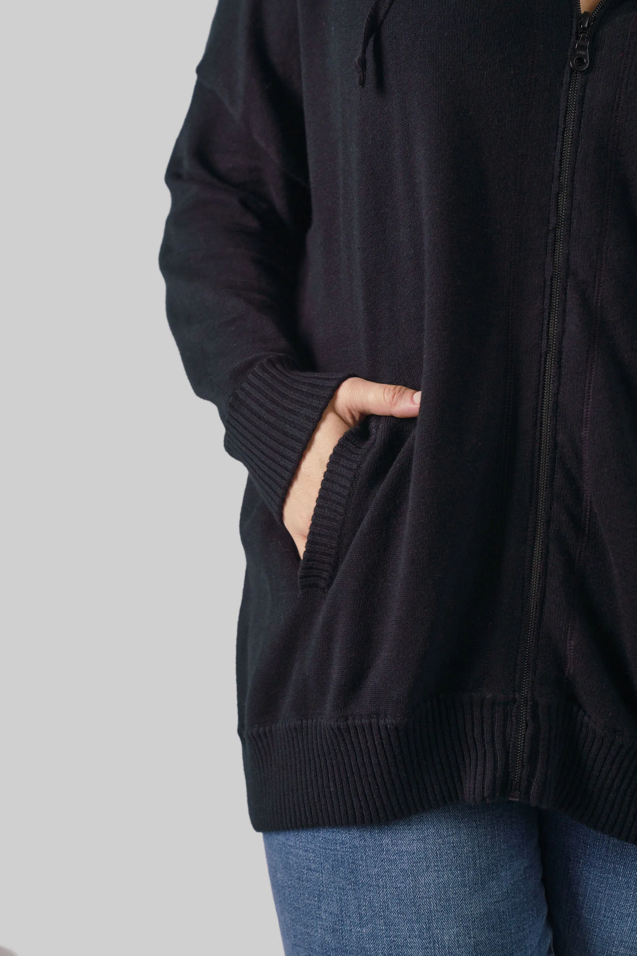 COTTON CASHMERE OVERSIZED ZIP HOODIE