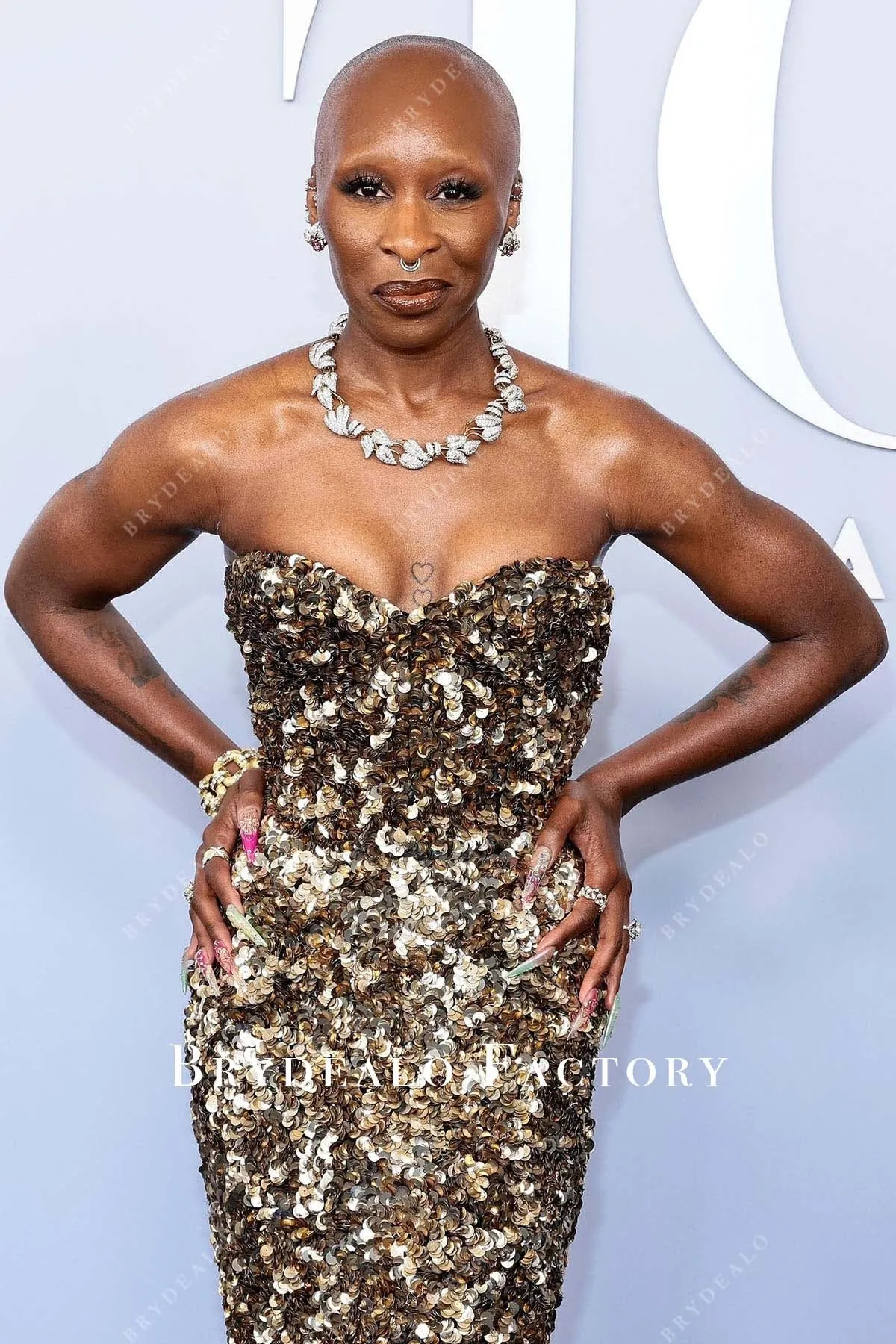 Cynthia Erivo 2024 Tony Awards Gold Sequined Dress