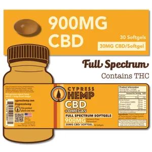 Cypress Hemp Full Spectrum 900mg CBD OMEGAS Softgels