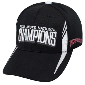 Denver Pioneers 2015 LAX Lacrosse Champions Locker Room Adjust Black Hat Cap