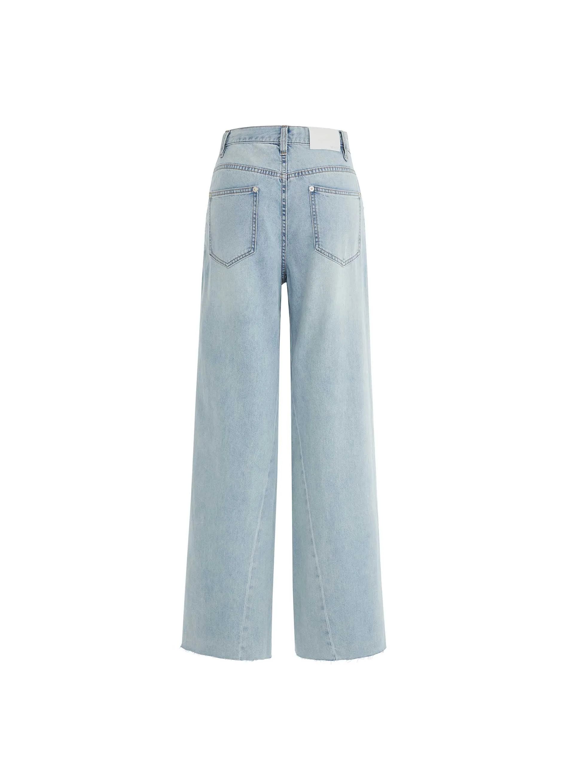 Drawstring Wide Leg Jeans