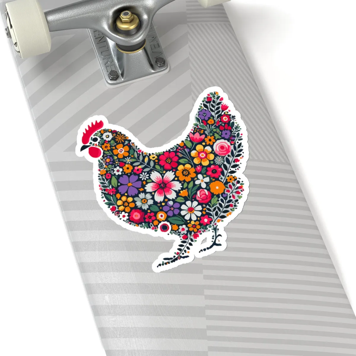 Floral Chicken Kiss-Cut Stickers