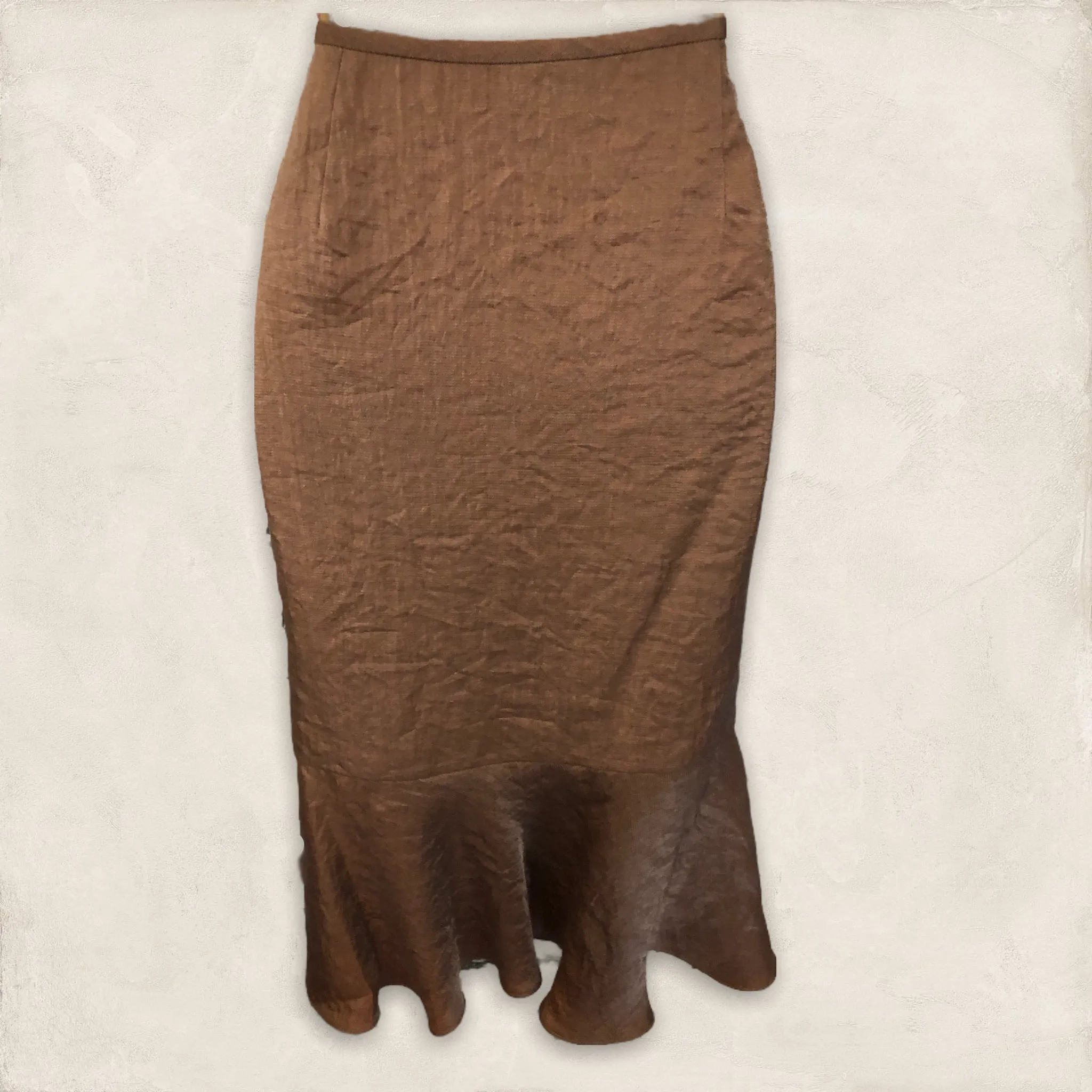 Frank Usher Brown Bronze Shimmer Fishtail Skirt UK 14 US 10 EU 42