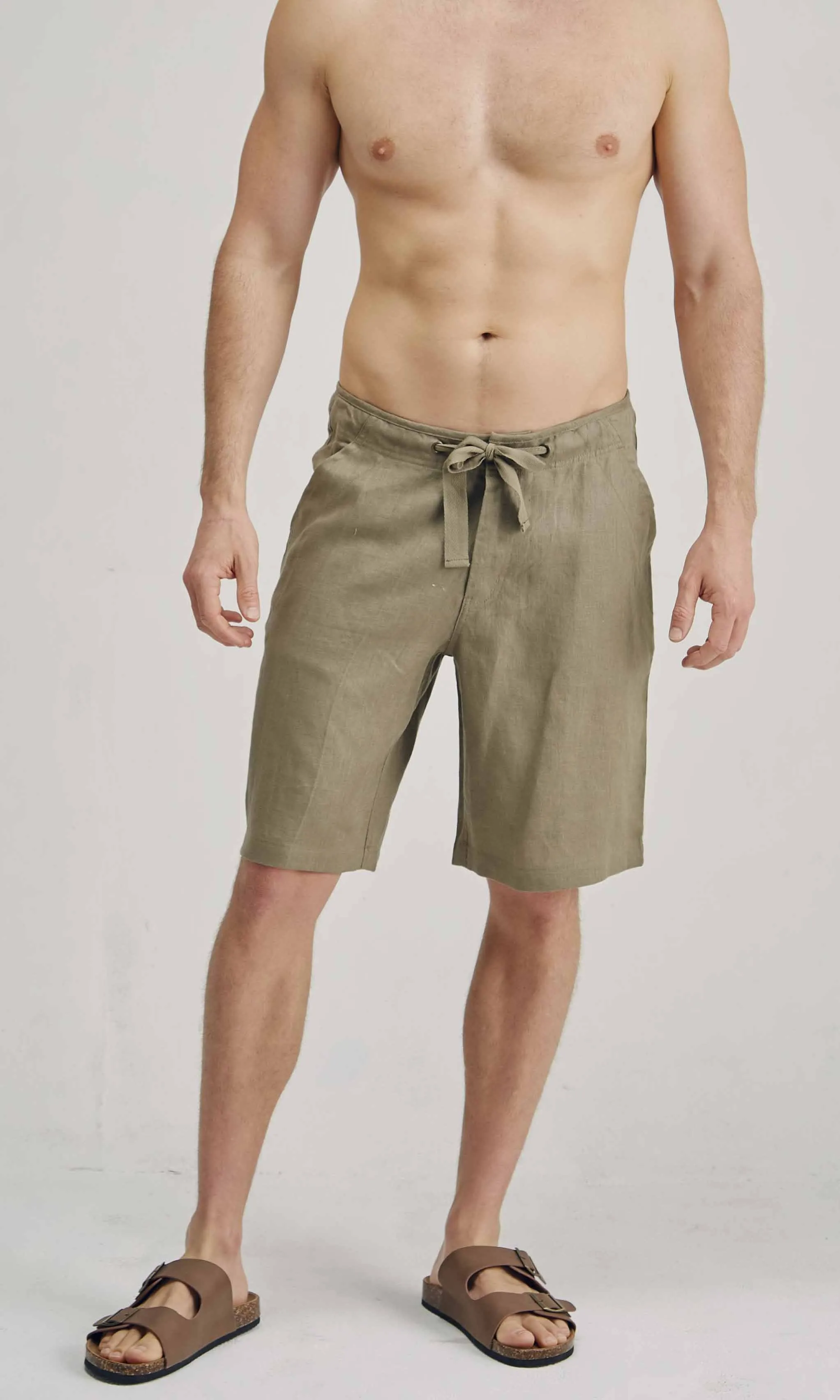 Hemp Drawstrings Short Khaki