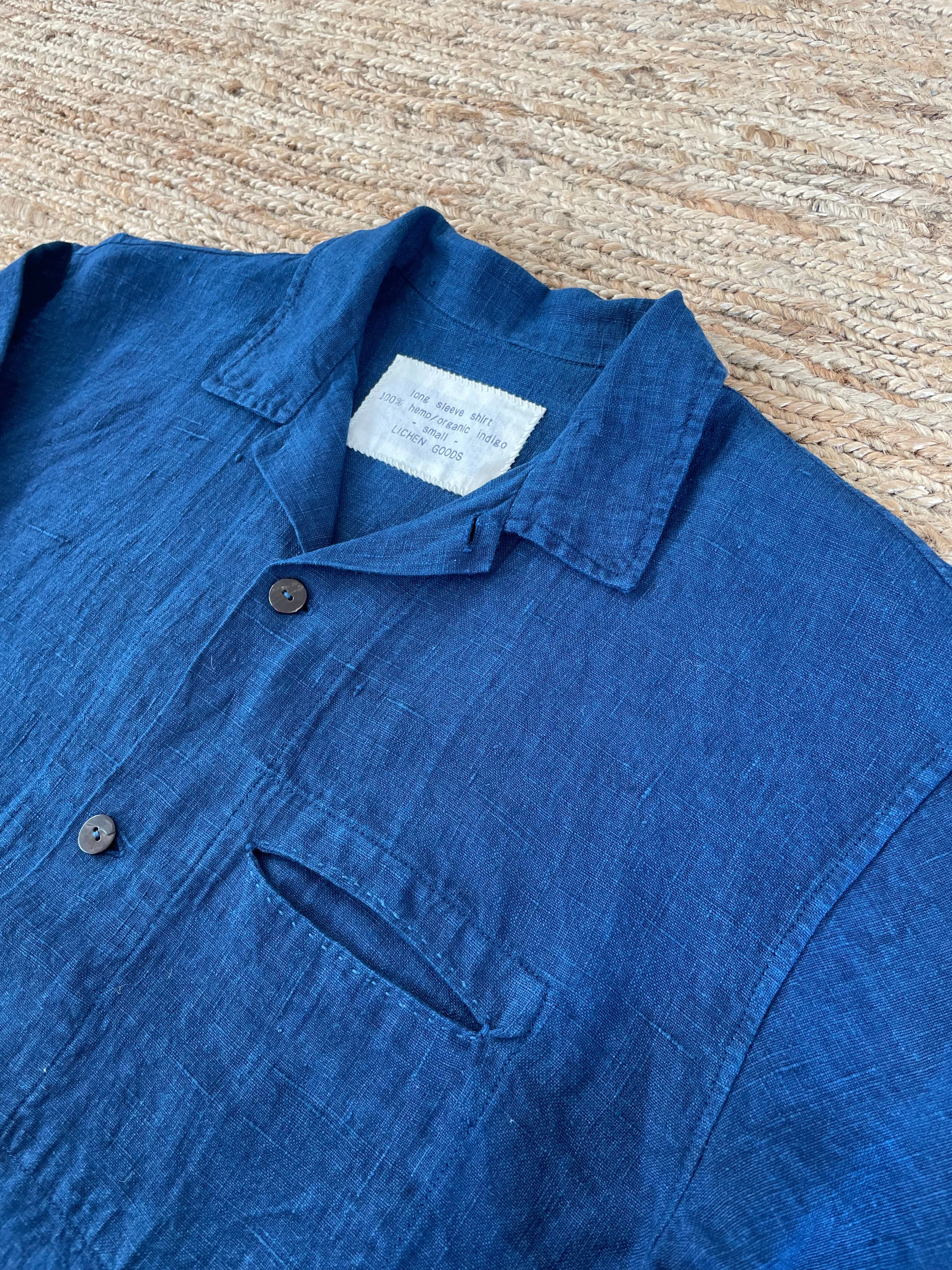 Hemp Long-Sleeve Shirt | Organic Indigo Hand-Dyed