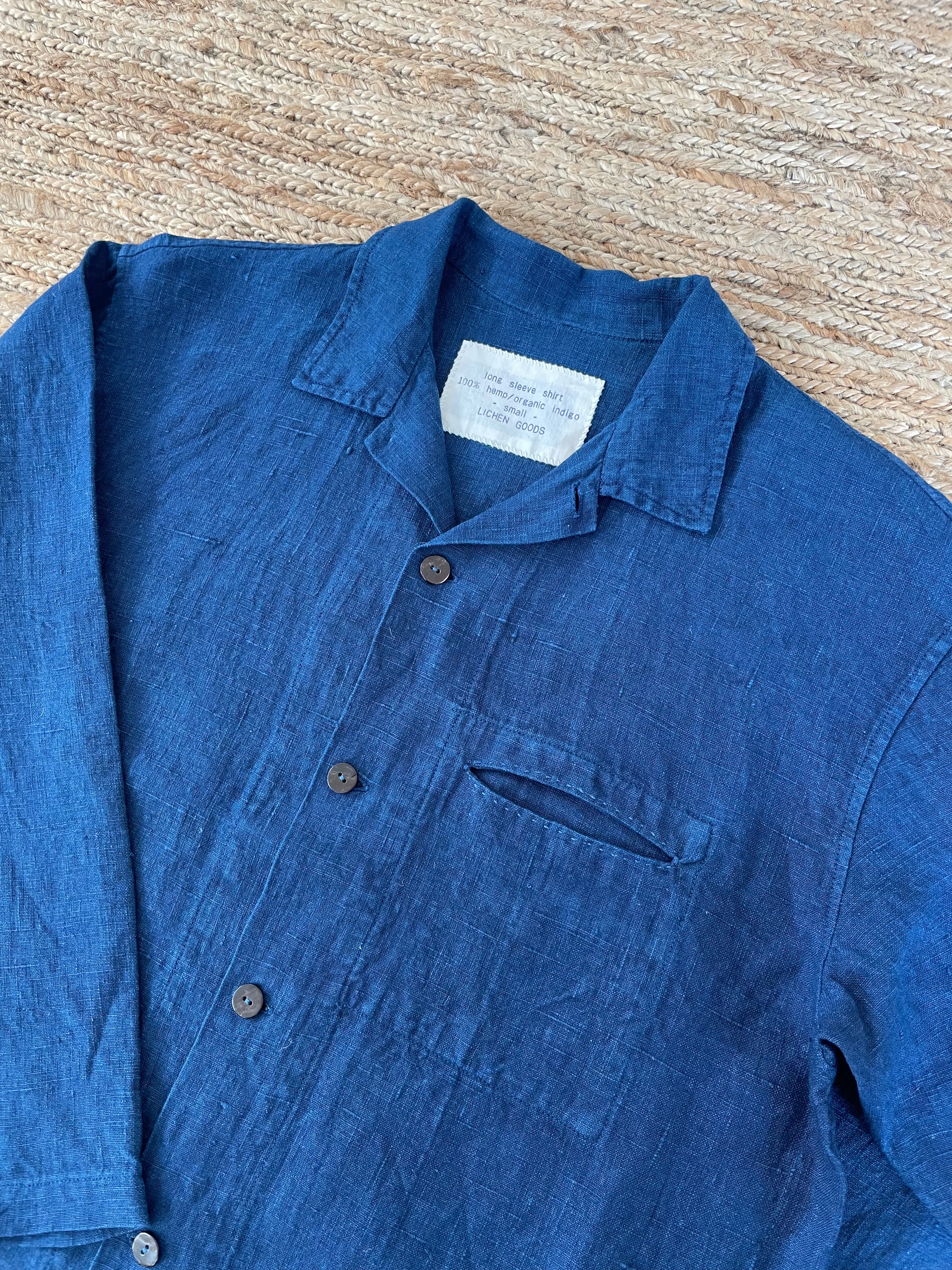 Hemp Long-Sleeve Shirt | Organic Indigo Hand-Dyed