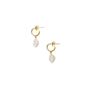 Irregular White Pearl Earrings