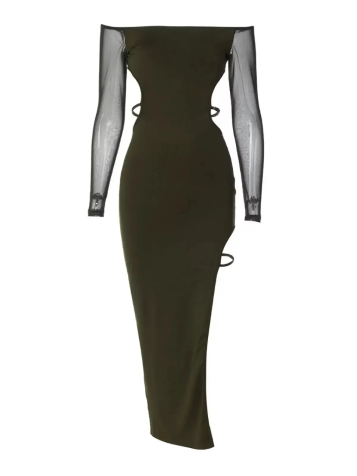 Isra Long Sleeve Slit Maxi Dress