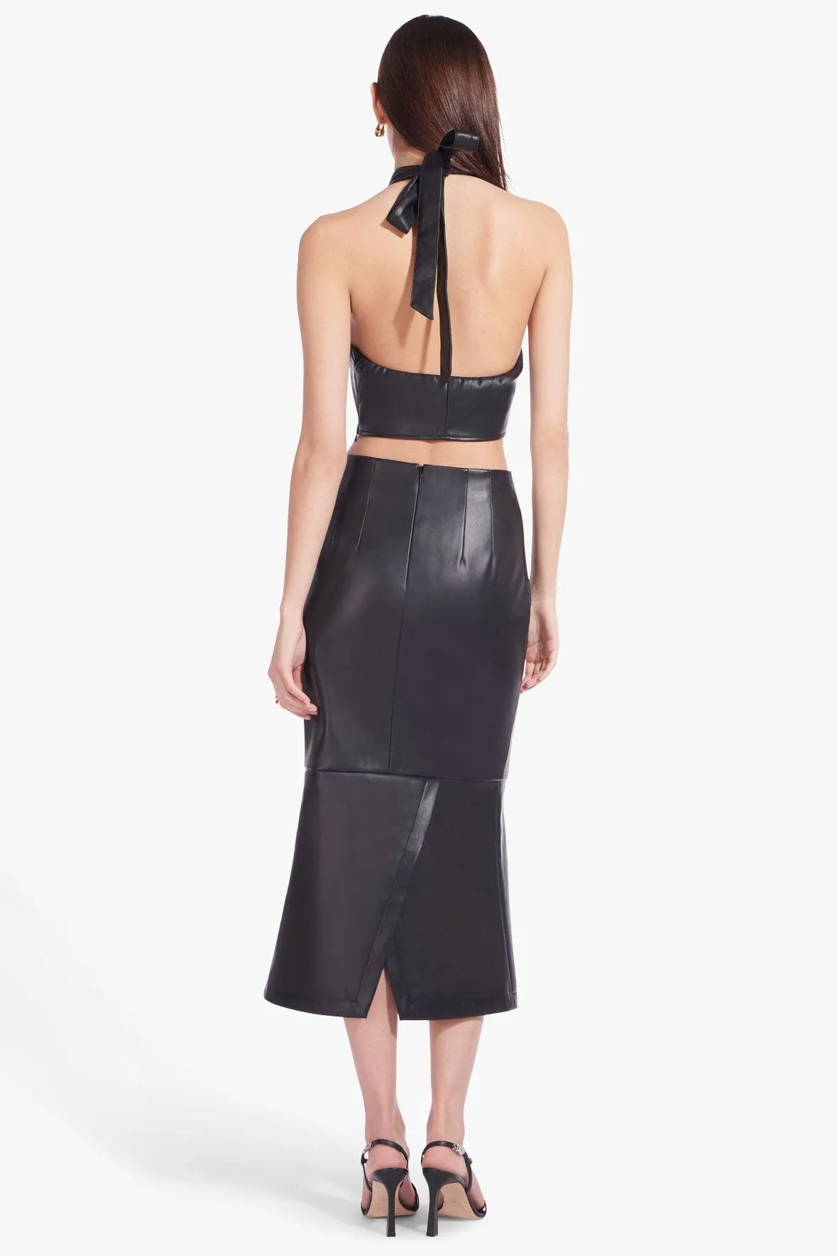 LAUREL SKIRT | BLACK VEGAN LEATHER