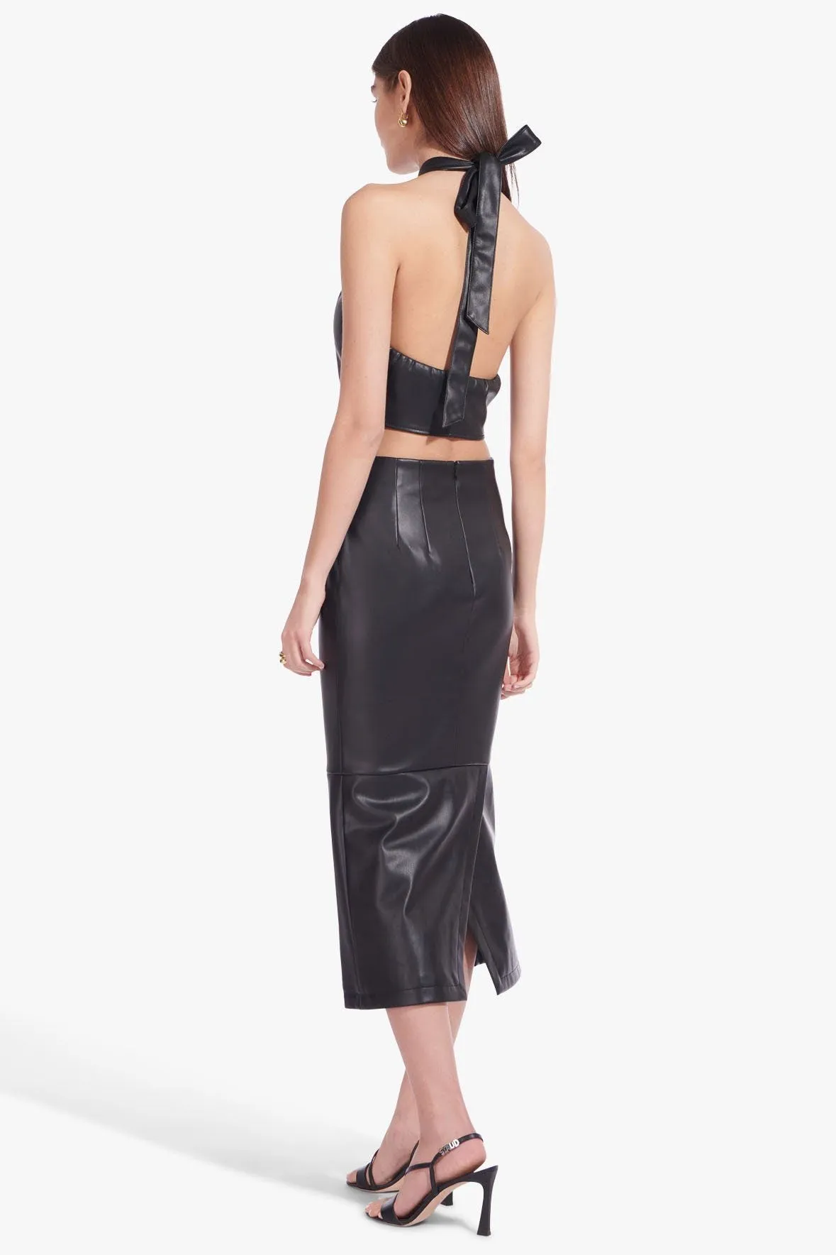 LAUREL SKIRT | BLACK VEGAN LEATHER