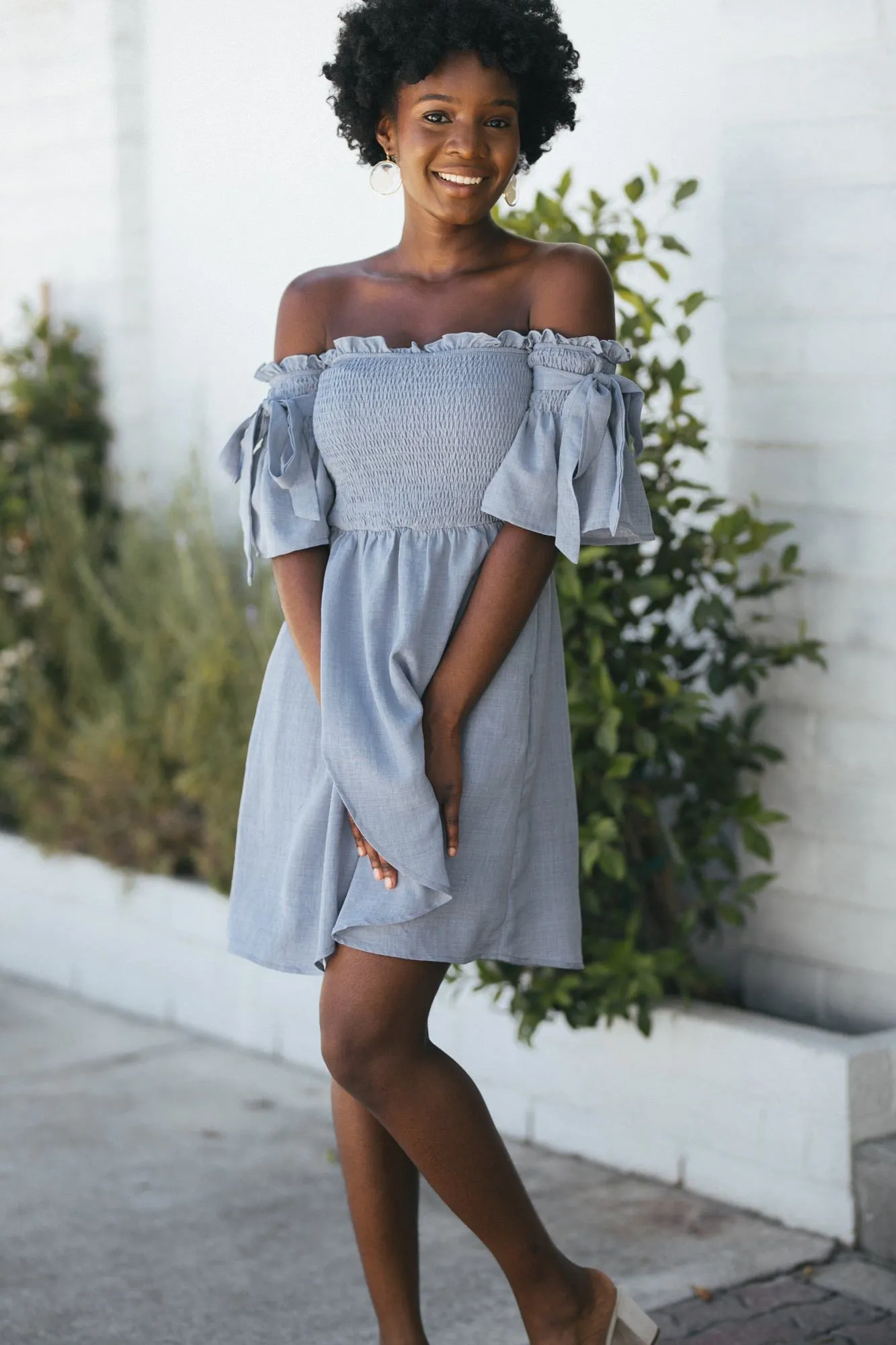 Lynn Smocked Off Shoulder Dress