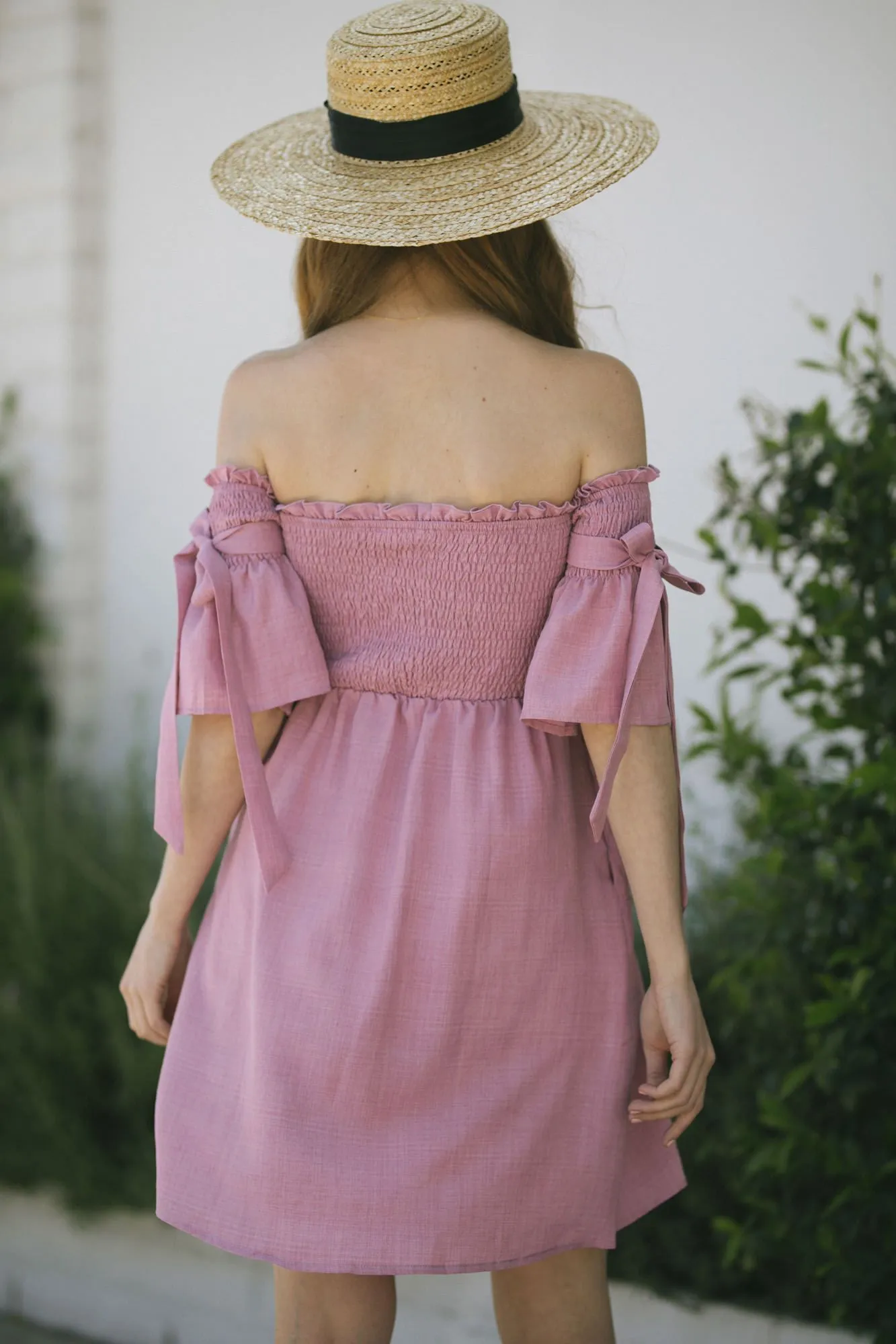 Lynn Smocked Off Shoulder Dress