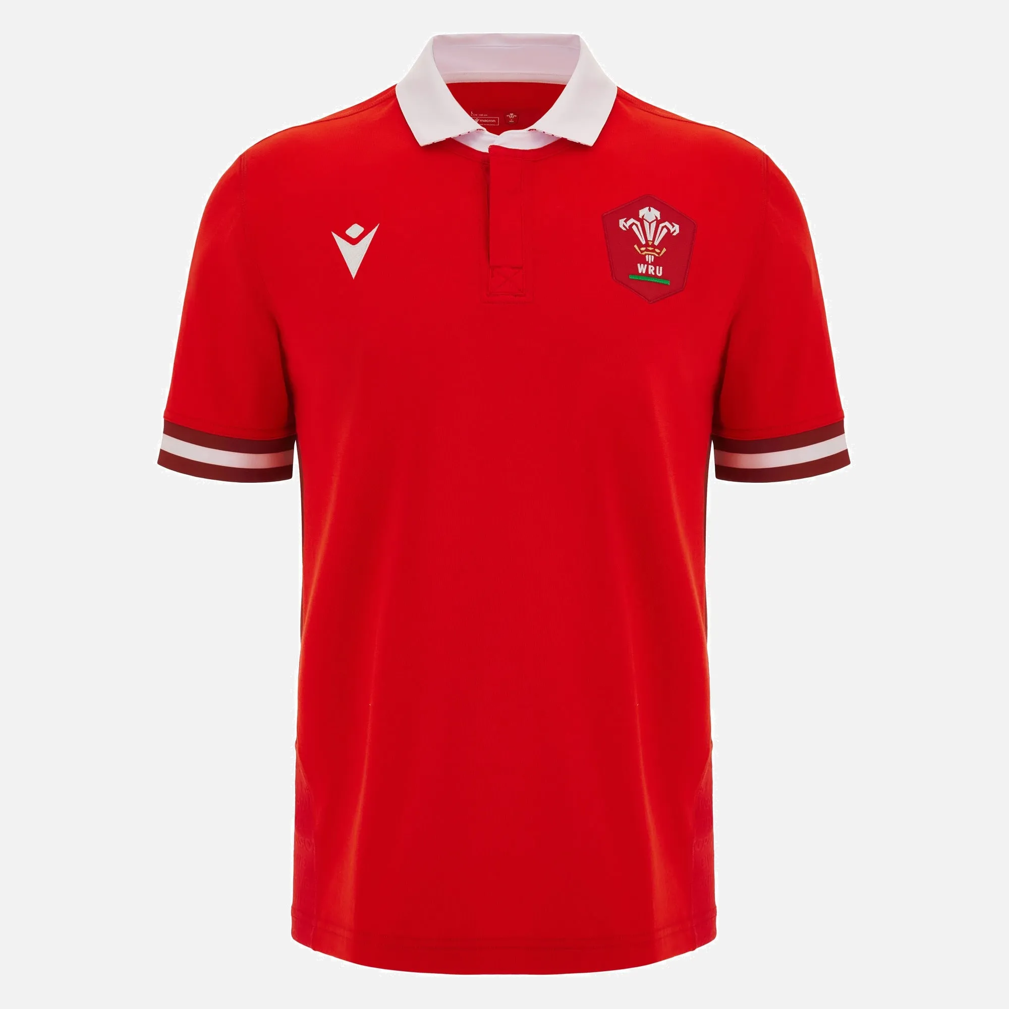 Macron Wales WRU 23/24 HOME 6 Nations S/S Rugby Shirt Adults