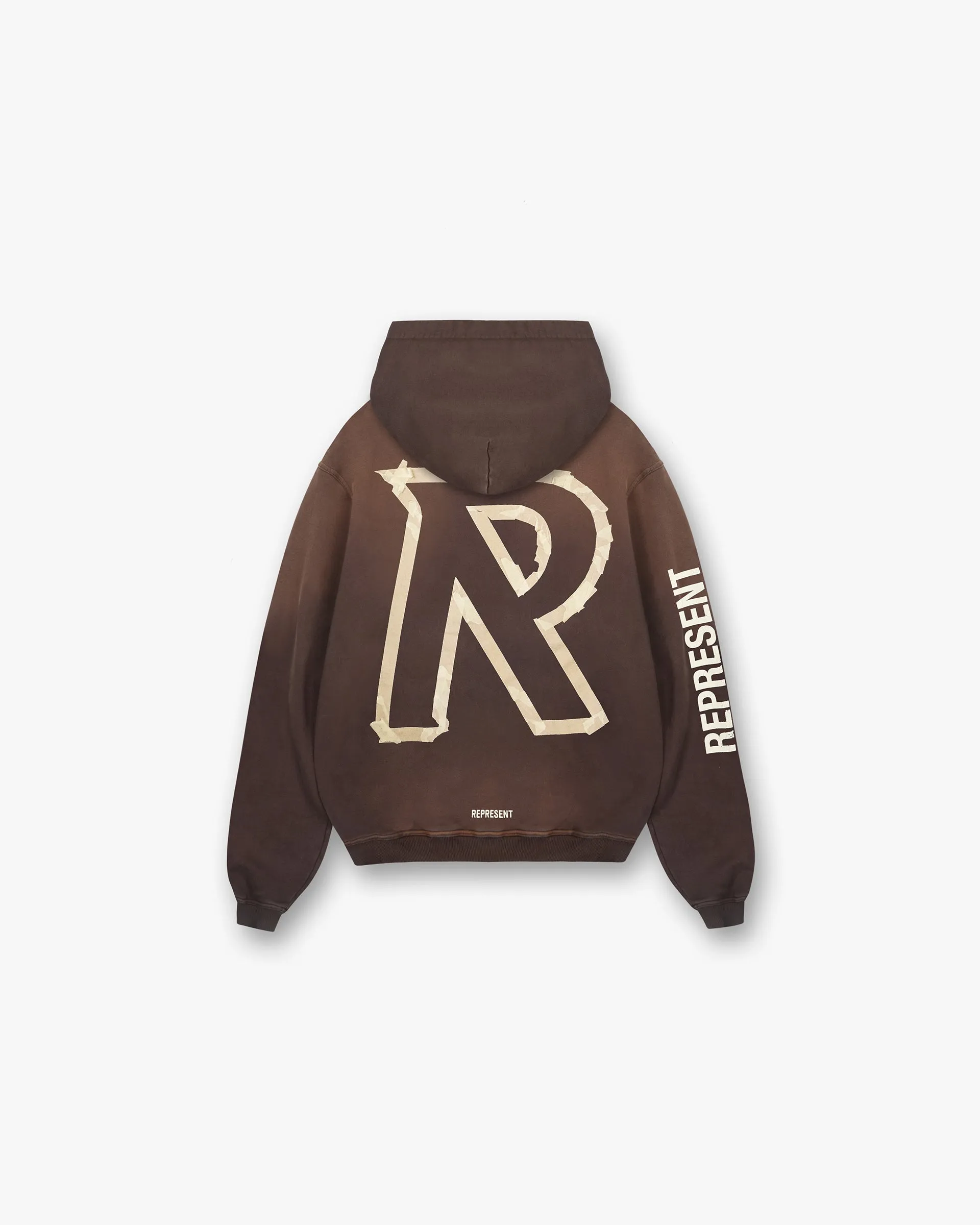 Masking Tape Initial Zip Hoodie - Cedar