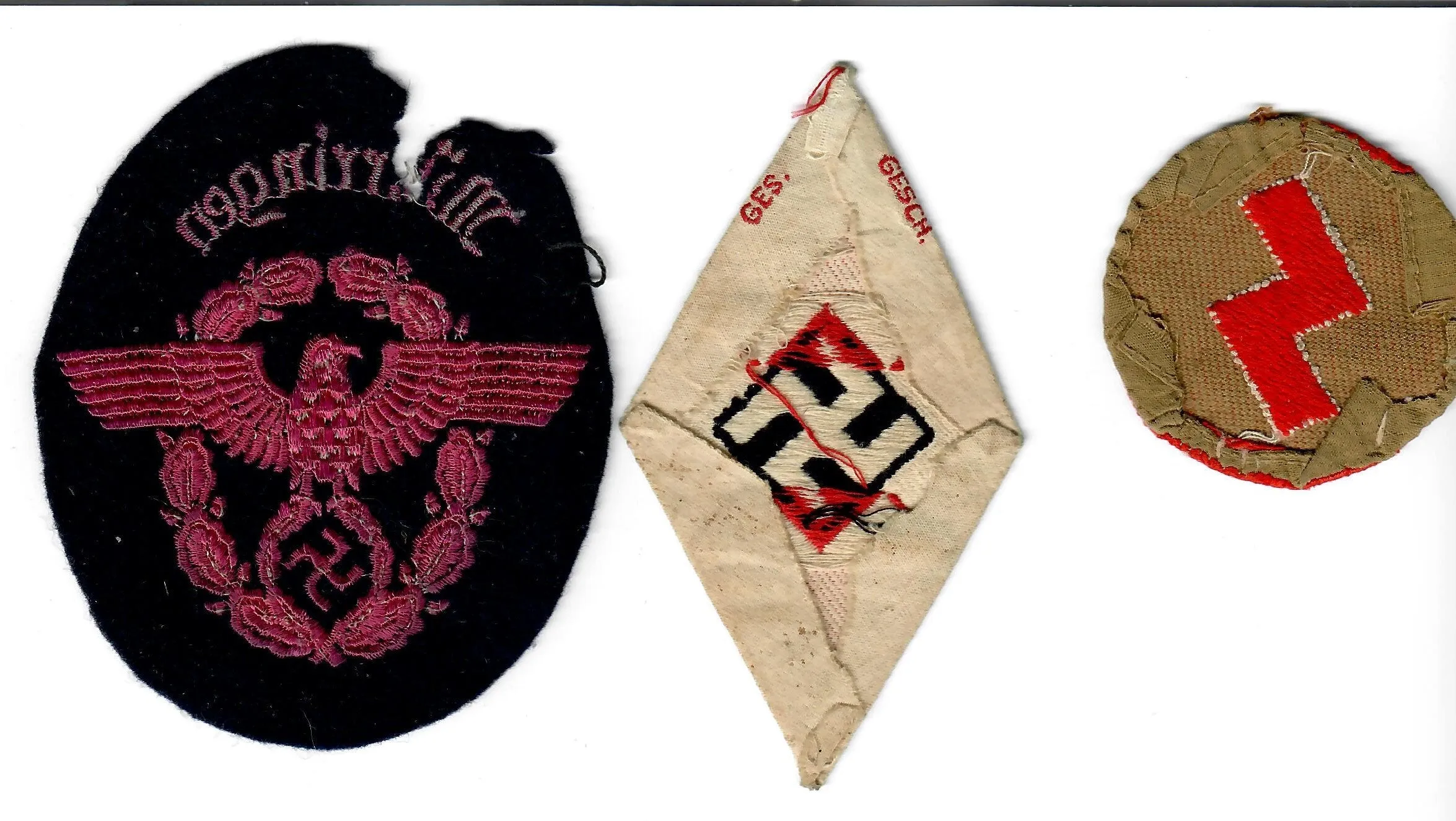 Original German & European WWII Bring Back Collection: Stick Pins, Tinnies, Insignia & Currency