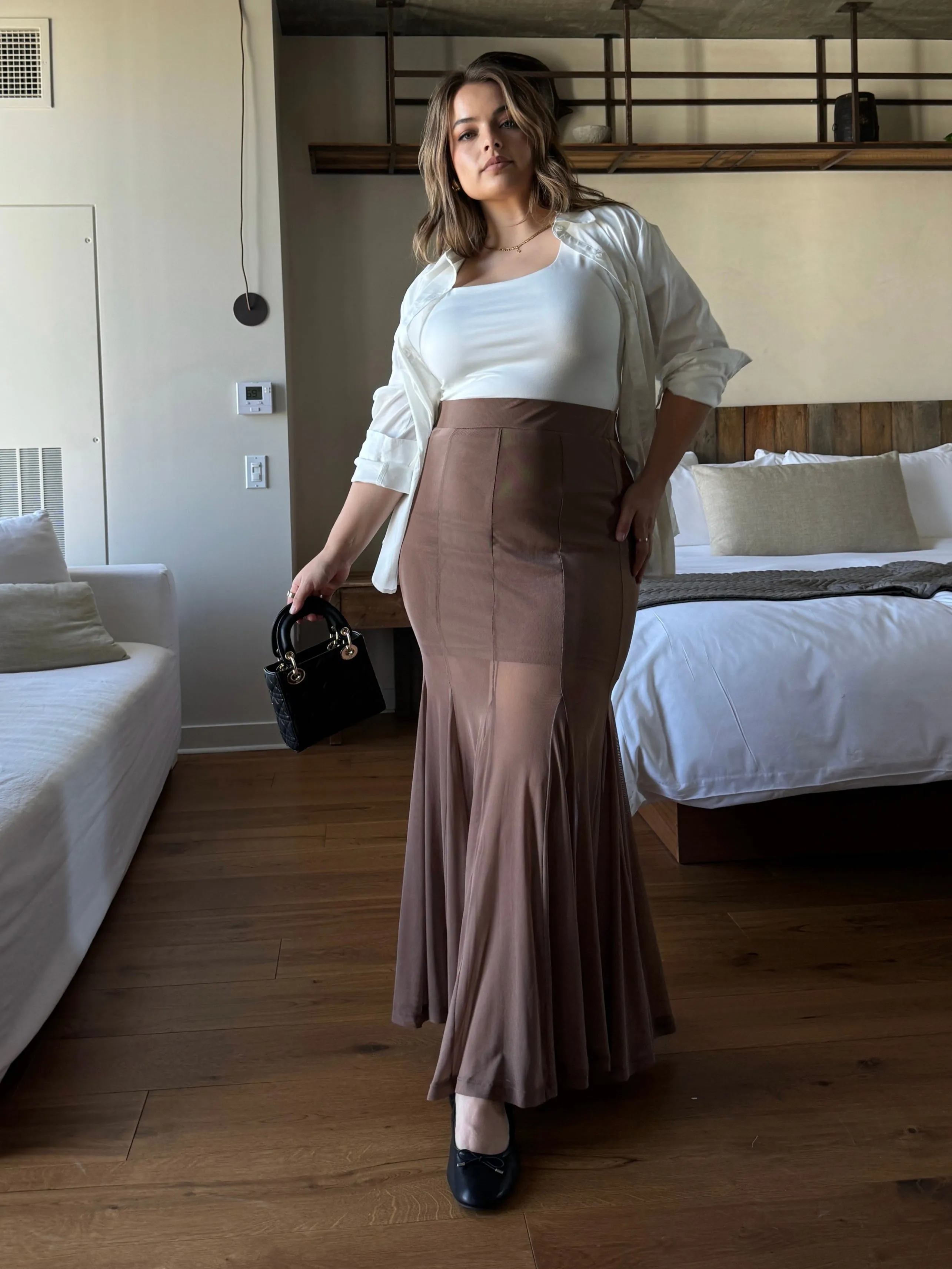 Plus Size Fishtail Maxi Skirt