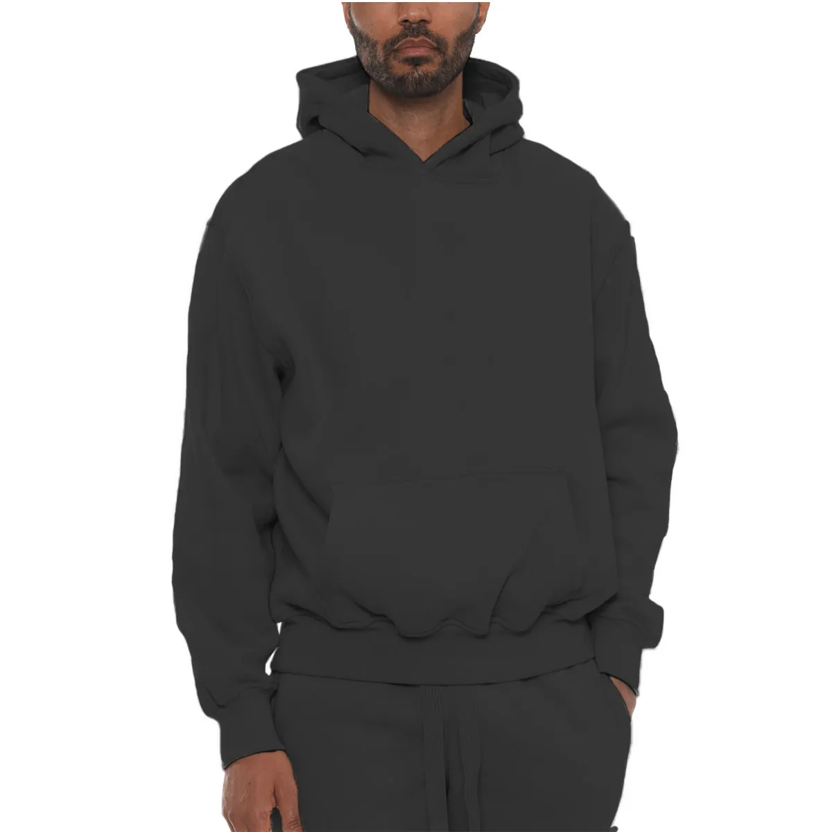 Premium Black Cotton Hoodie